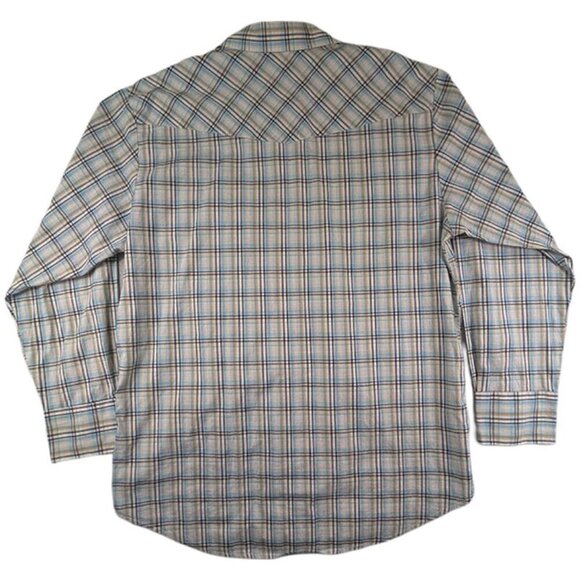 Roper Pearl Snap Western Shirt Mens 2XL Green Black Plaid Rodeo Cowboy Pockets - Picture 4 of 11